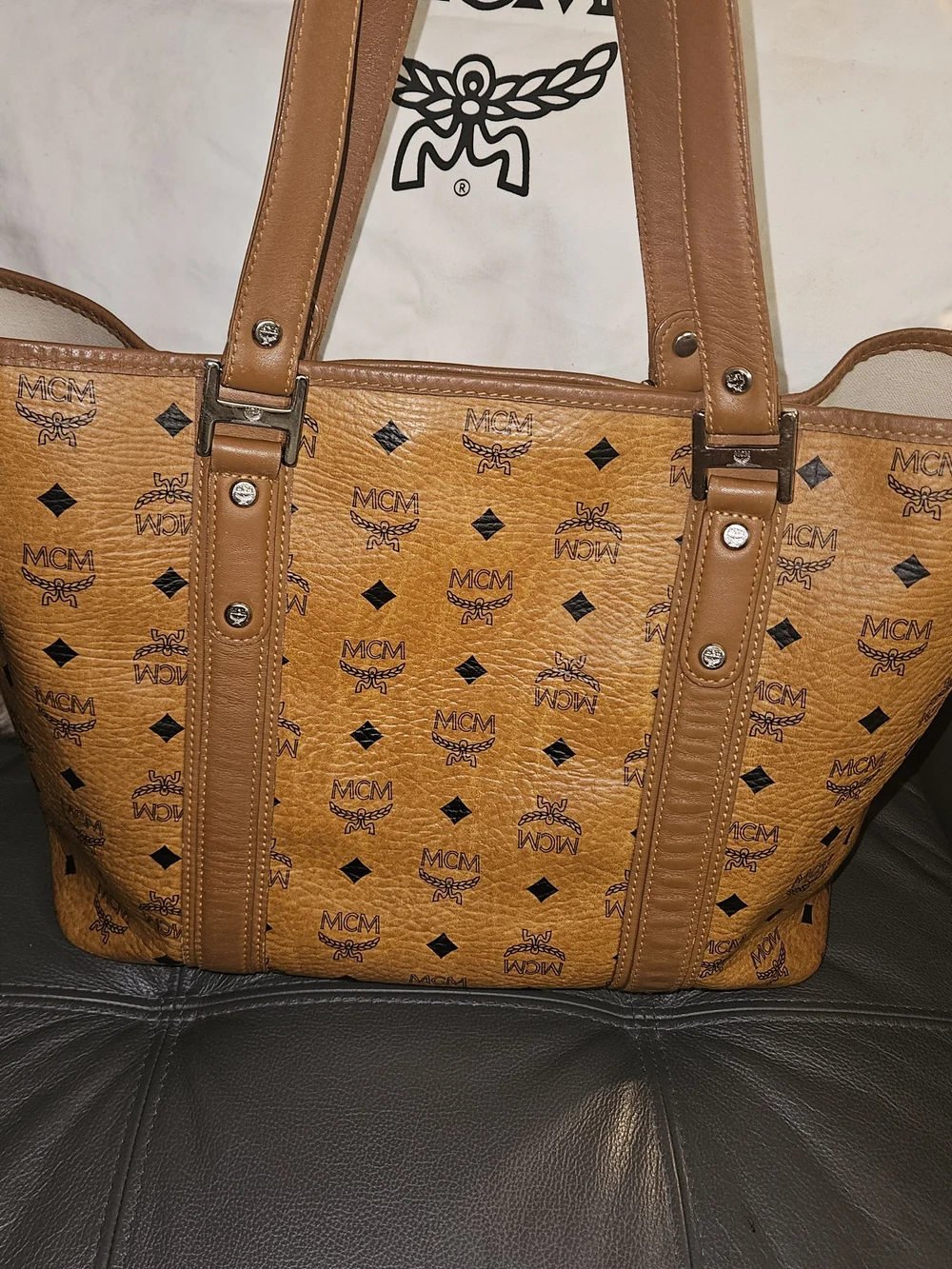 MCM Cognac Visetos Tote Bag